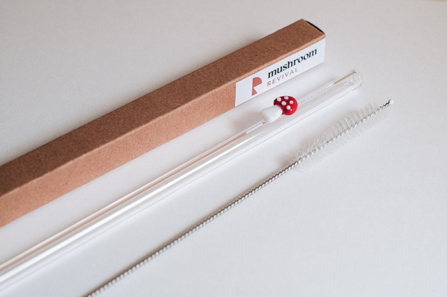 Mushroom Glass Drinking Straw - Mushroom Revival - Drinking Straw and Box