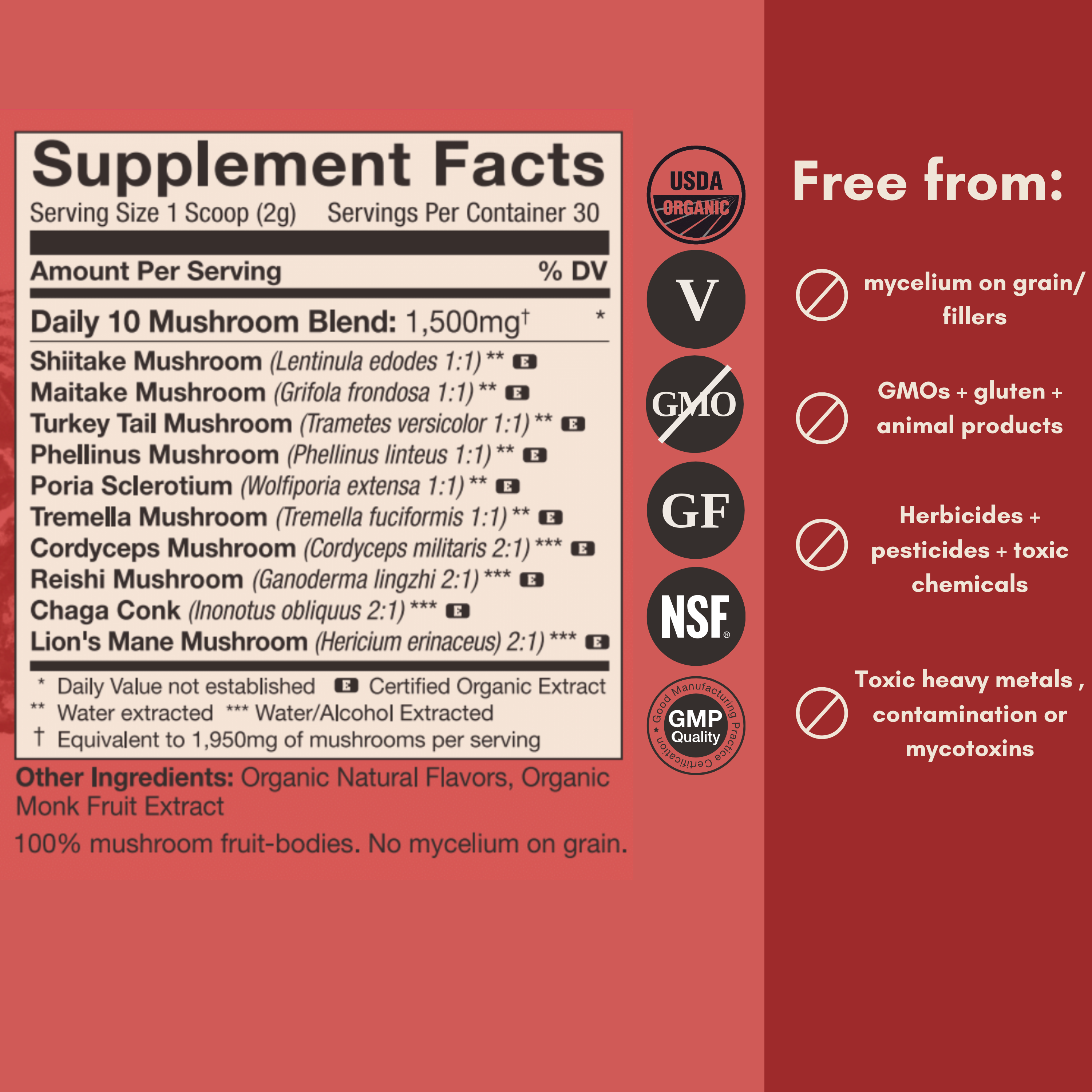 Daily 10 Mushroom Blend Powder