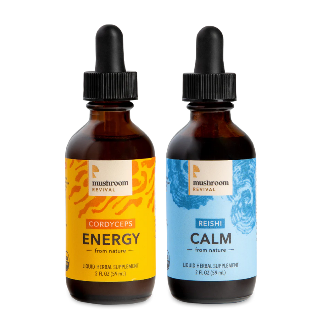 AM+PM Mushroom Tinctures - Cordyceps Energy and Reishi Calm - Mushroom Revival 