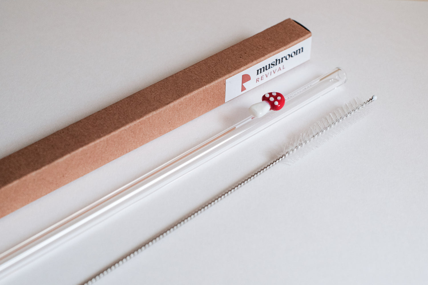 Mushroom Glass Drinking Straw - Mushroom Revival - Drinking Straw and Box